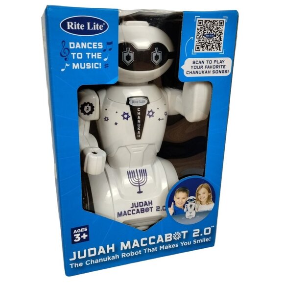 Judah Maccabot 2 Chanukah 8 in Robot Lights Up Dance Dreidel Music Rite Lite - Picture 1 of 7
